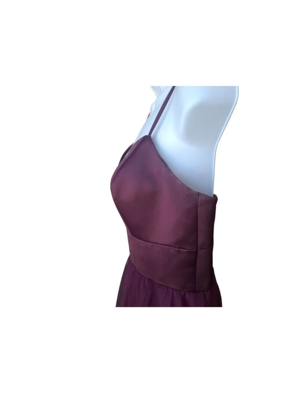 Morilee Madeline Gardner Purple Satin Tulle Maxi Dress Formal Prom Bridesmaid